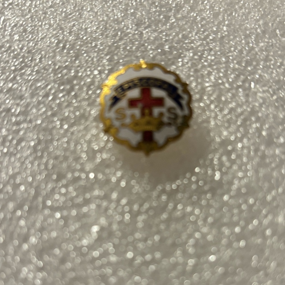 Vintage Little System Episcopal Church Sunday School Gilded Enamel Pin